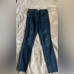 BP dark blue wash jeans, women.